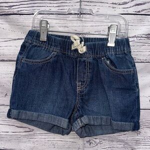 Gap Denim Toddler Girls Roll-up cuff drawstring shorts Size 5 Years